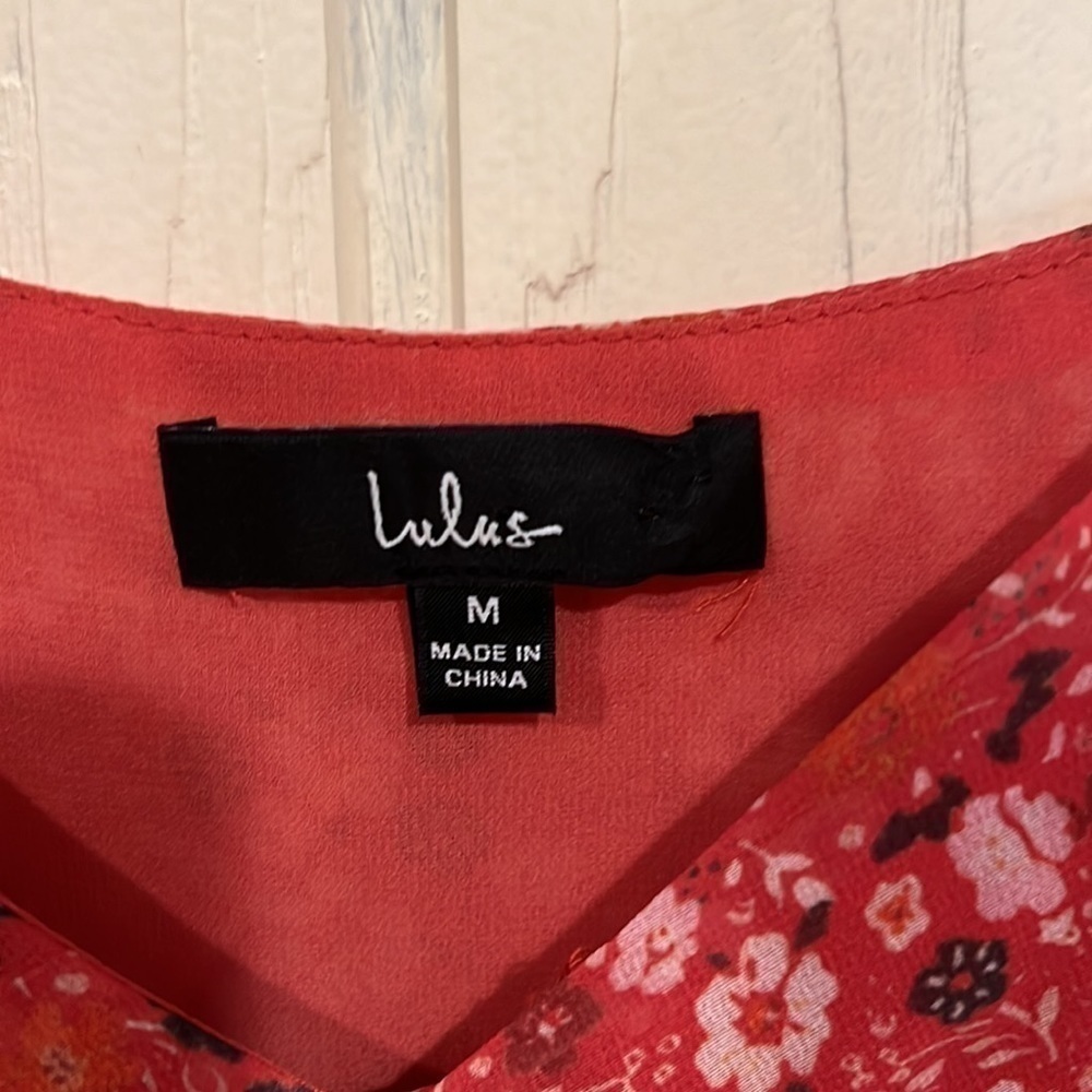 Lulus Ruffle Top with Sheer Sleeves, Size M - Picture 7 of 12